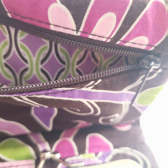 VERA BRADLEY Women's Wallet Purple Punch Magnetic Closure Coin Purse ID Window - Picture 8 of 11